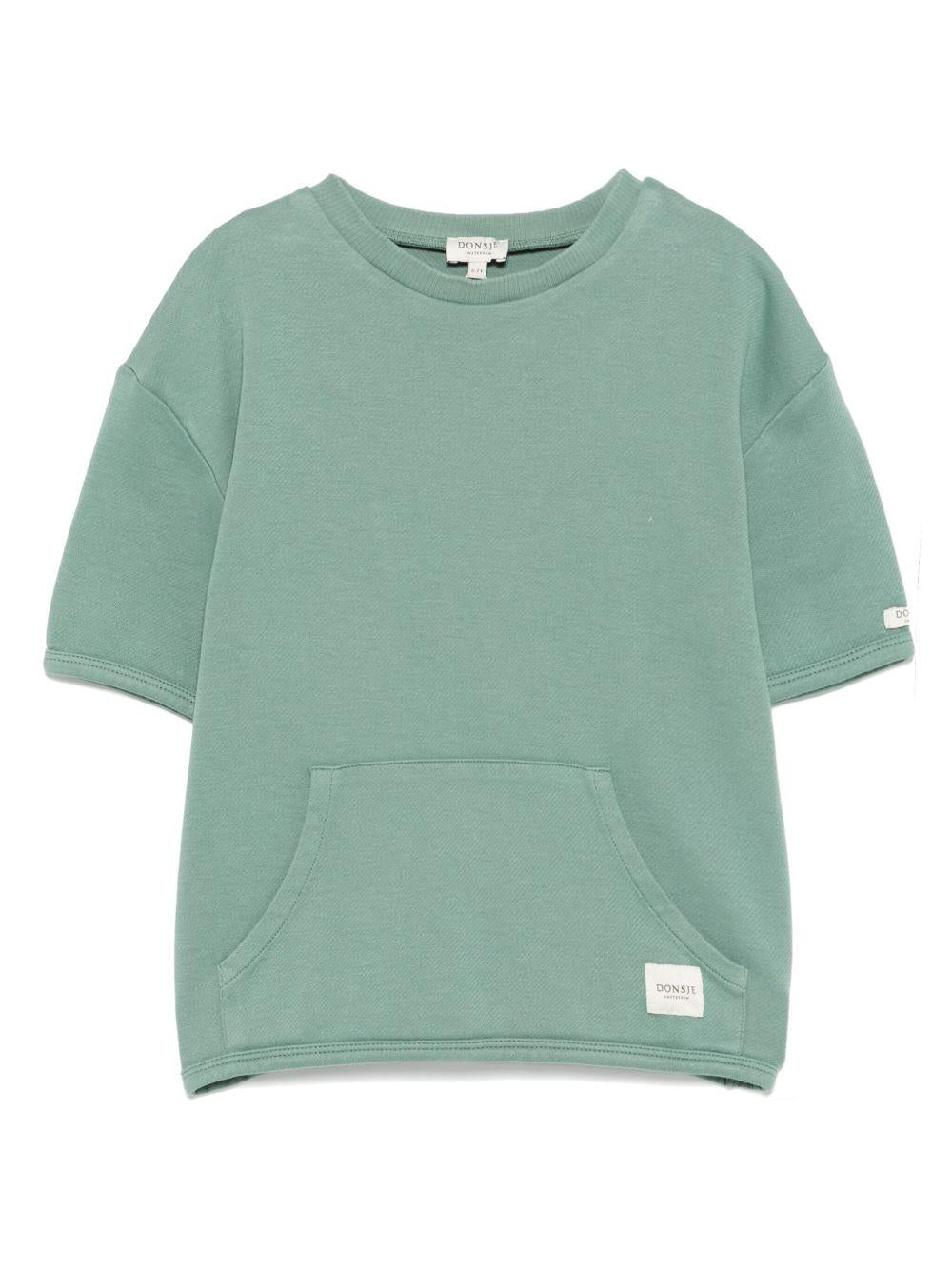 Felpa per bambino Donsje Darragh verde con tasca frontale a marsupio - Rubino Kids