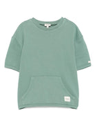 Felpa per bambino Donsje Darragh verde con tasca frontale a marsupio - Rubino Kids