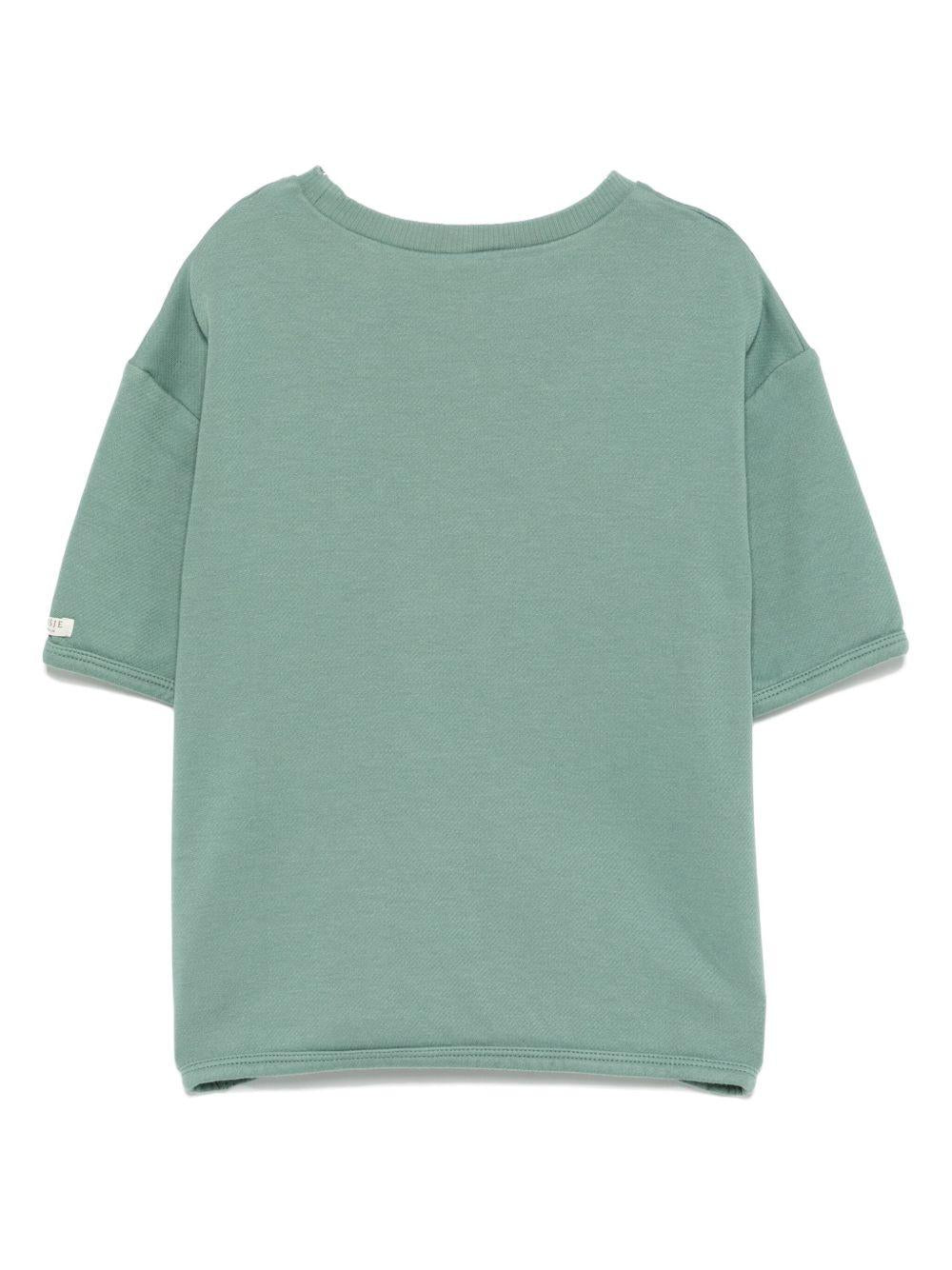 Felpa per bambino Donsje Darragh verde con tasca frontale a marsupio - Rubino Kids