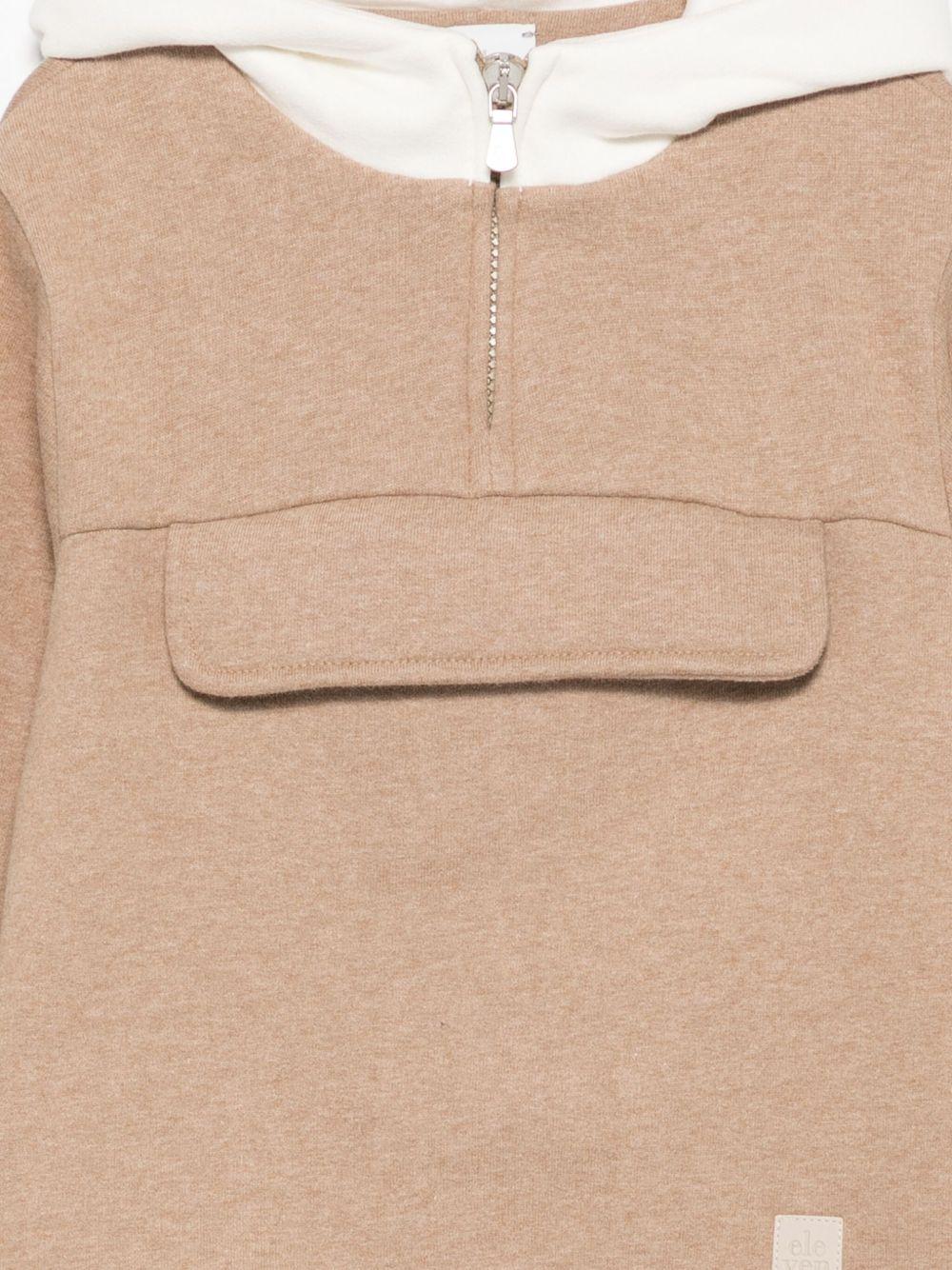 Felpa per bambino Eleventy Kids beige con tasca a marsupio - Rubino Kids