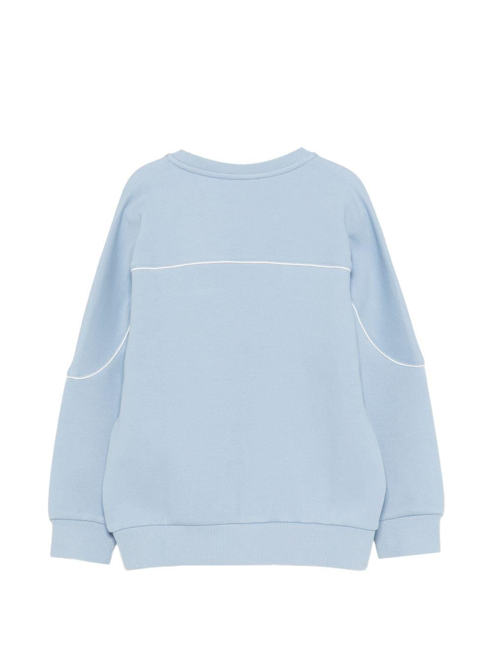 Felpa per bambino Emporio Armani Kids azzurra con logo sul davanti - Rubino Kids