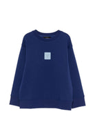 Felpa per bambino Emporio Armani Kids blu con logo sul davanti - Rubino Kids