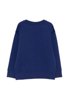 Felpa per bambino Emporio Armani Kids blu con logo sul davanti - Rubino Kids