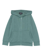 Felpa per bambino Emporio Armani Kids verde con logo - Rubino Kids