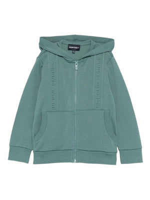 Felpa per bambino Emporio Armani Kids verde con logo