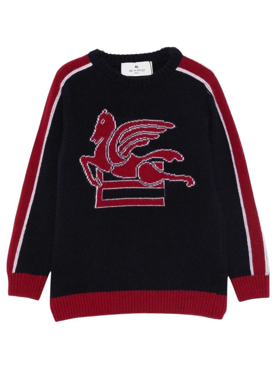 Felpa per bambino ETRO KIDS blu con motivo Pegaso sul davanti - Rubino Kids