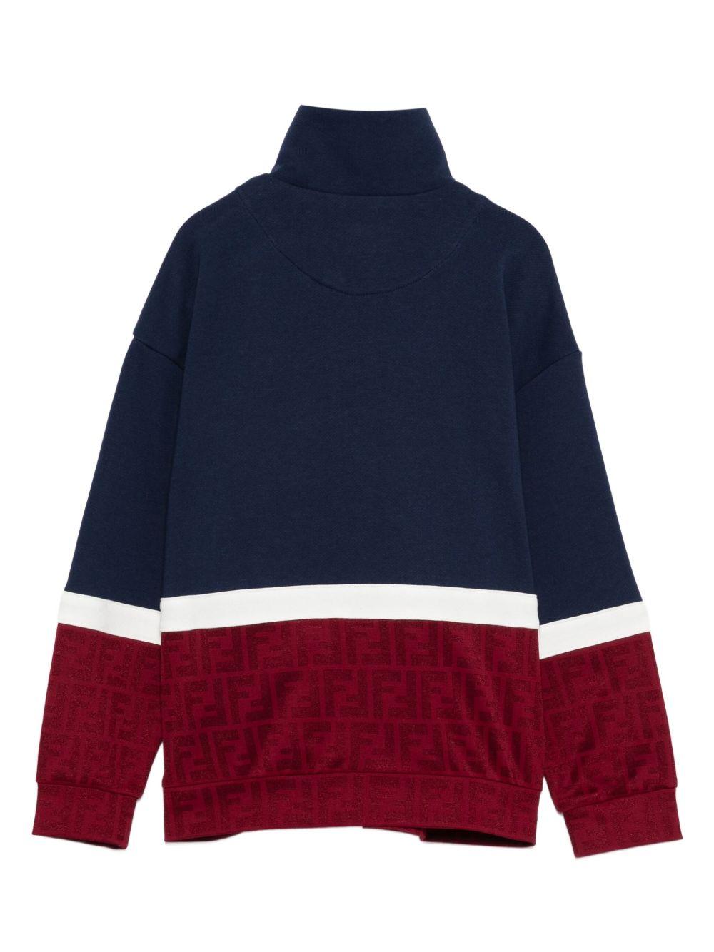 Felpa per bambino Fendi Kids blu con applicazione con numero - Rubino Kids