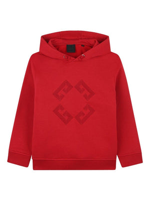 Felpa per bambino Givenchy Kids rossa con logo ricamato sul retro