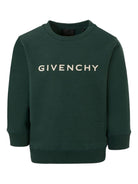 Felpa per bambino Givenchy Kids verde con dettaglio logo - Rubino Kids