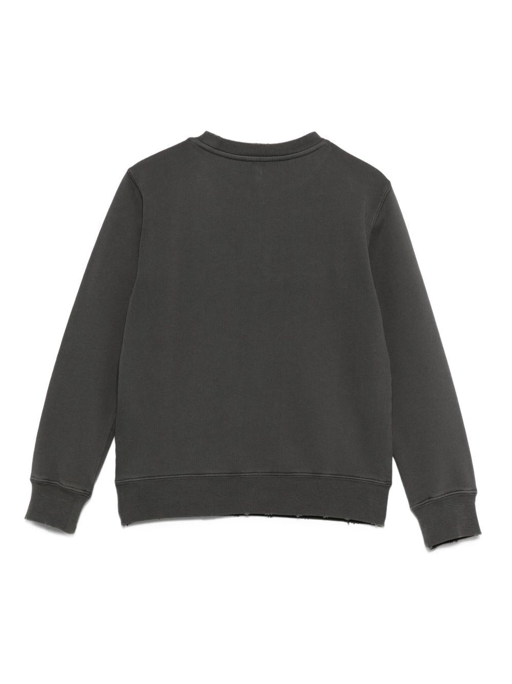 Felpa per bambino Golden Goose Kids grigia con logo in rilievo - Rubino Kids