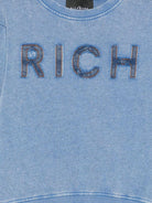 Felpa per bambino John Richmond Junior azzurro con logo - Rubino Kids