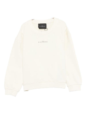 Felpa per bambino John Richmond Junior bianca con stampa logo