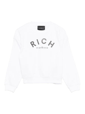 John Richmond Junior White Logo Sweatshirt for Boys