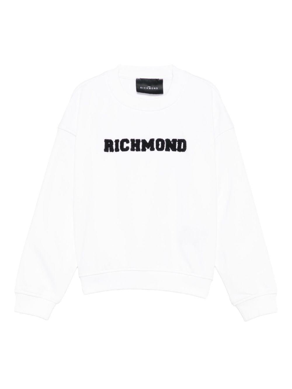 Felpa per bambino John Richmond Junior bianco con ricamo - Rubino Kids