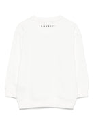 Felpa per bambino John Richmond Junior bianco con stampa logo - Rubino Kids