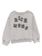 Felpa per bambino John Richmond Junior grigia con stampa logo - Rubino Kids