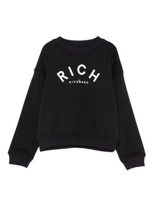 John Richmond Junior Black Logo Sweatshirt for Boys