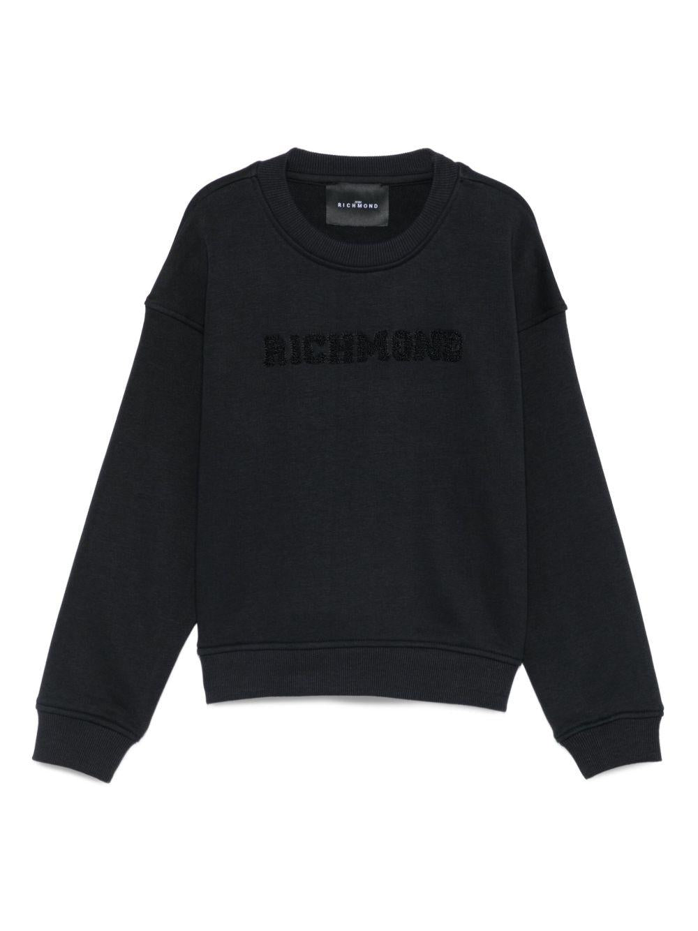 Felpa per bambino John Richmond Junior nero con ricamo - Rubino Kids
