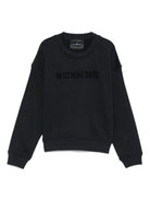 Felpa per bambino John Richmond Junior nero con ricamo - Rubino Kids