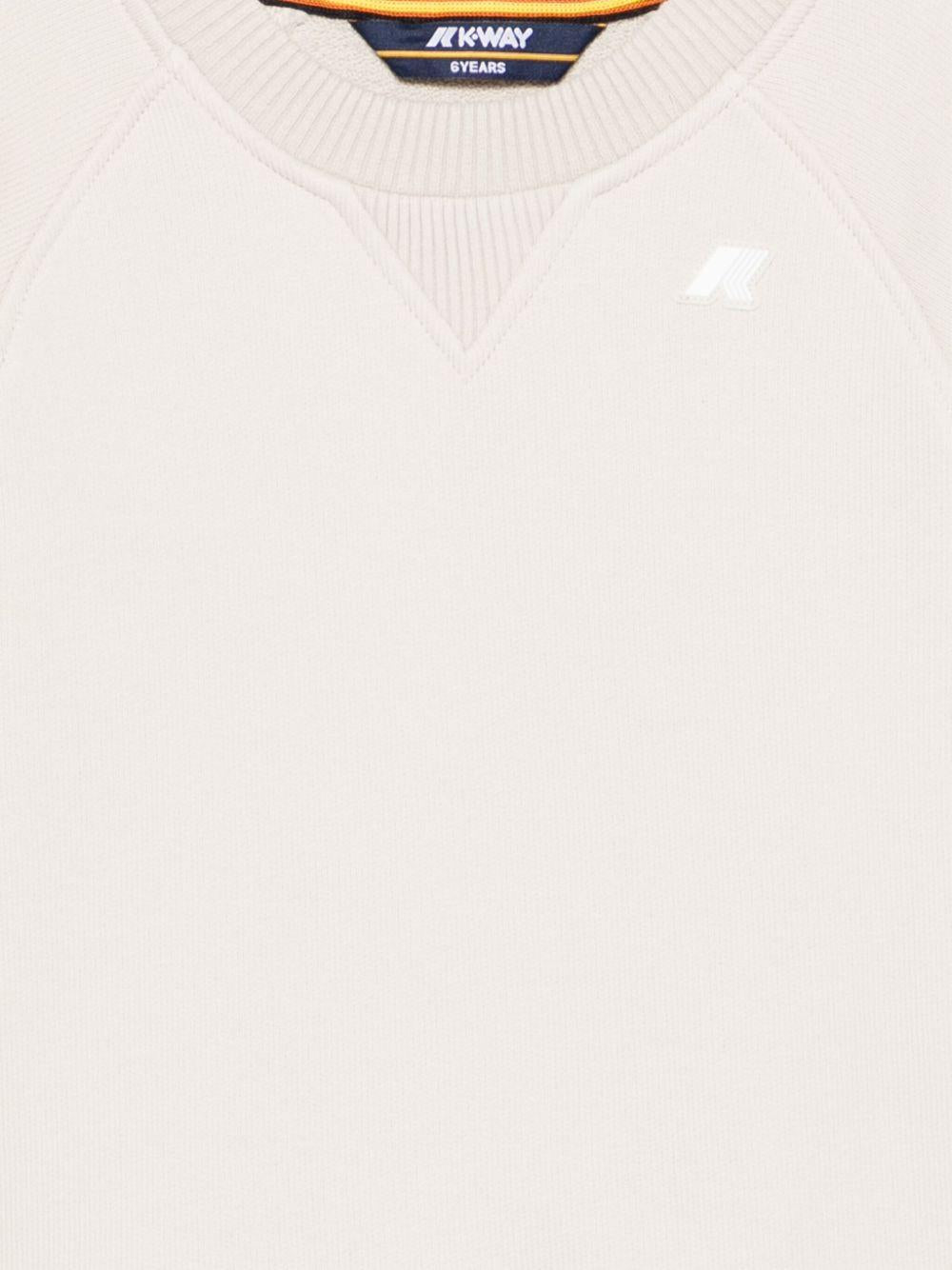Felpa per bambino K Way Kids Baptiste beige con rifiniture a coste - Rubino Kids
