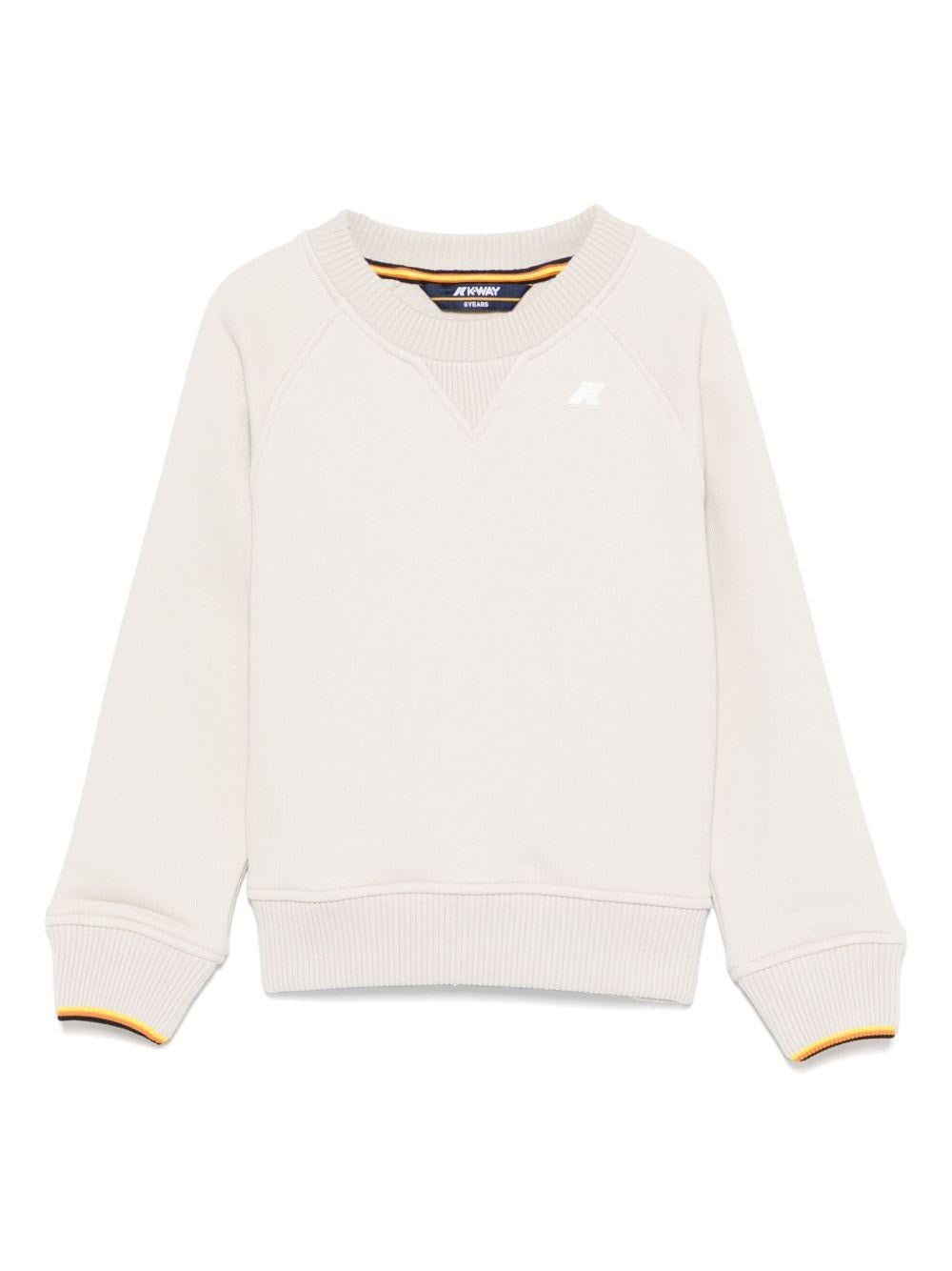 Felpa per bambino K Way Kids Baptiste beige con rifiniture a coste - Rubino Kids