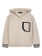 Felpa per bambino Karl Lagerfeld Kids beige con cappuccio e logo - Rubino Kids