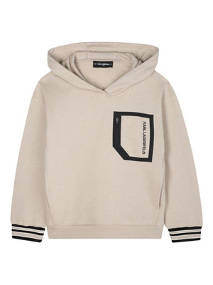 Karl Lagerfeld Kids beige hoodie with logo