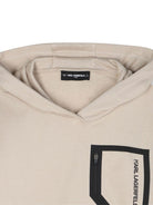 Felpa per bambino Karl Lagerfeld Kids beige con cappuccio e logo - Rubino Kids
