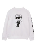 Felpa per bambino Karl Lagerfeld Kids bianca con stampa Karl - Rubino Kids