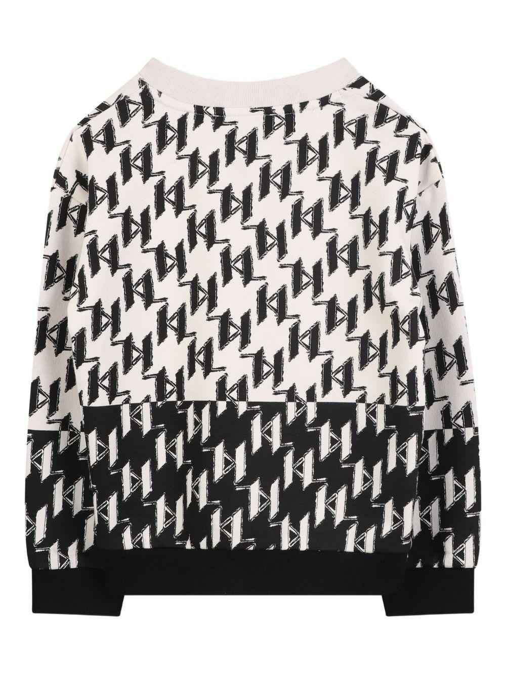 Felpa per bambino Karl Lagerfeld Kids bianco con stampa grafica - Rubino Kids