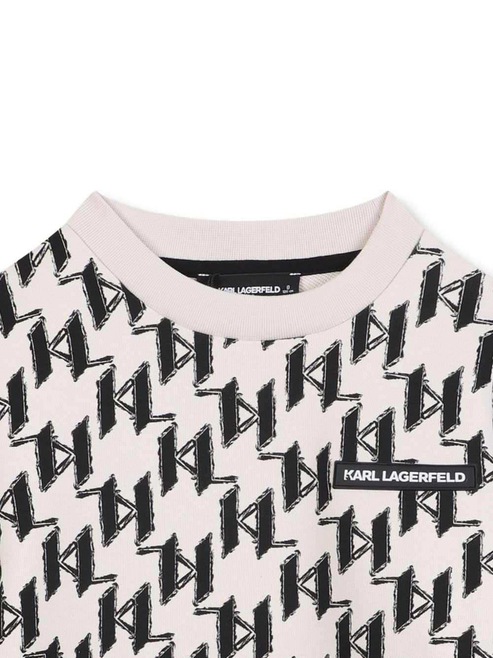 Felpa per bambino Karl Lagerfeld Kids bianco con stampa grafica - Rubino Kids
