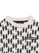 Felpa per bambino Karl Lagerfeld Kids bianco con stampa grafica - Rubino Kids