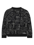 Felpa per bambino Karl Lagerfeld Kids nera con stampa con logo all - over - Rubino Kids