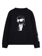 Felpa per bambino Karl Lagerfeld Kids nero con stampa - Rubino Kids