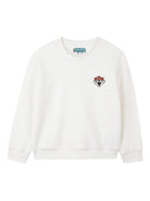 Felpa per bambino Kenzo Kids bianca con ricamo Tiger Head - Rubino Kids