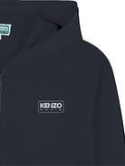 Felpa per bambino Kenzo Kids blu con stampa con logo frontale - Rubino Kids