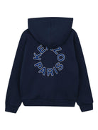 Felpa per bambino Kenzo Kids blu con stampa logo sul petto - Rubino Kids