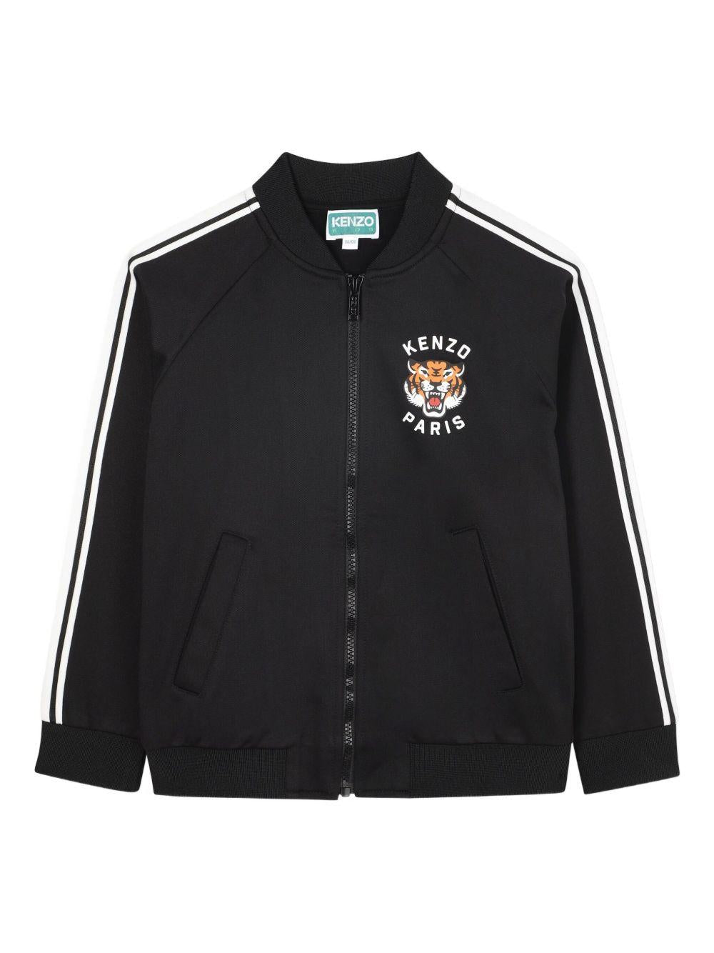 Felpa per bambino Kenzo Kids nero con stampa Tigre - Rubino Kids