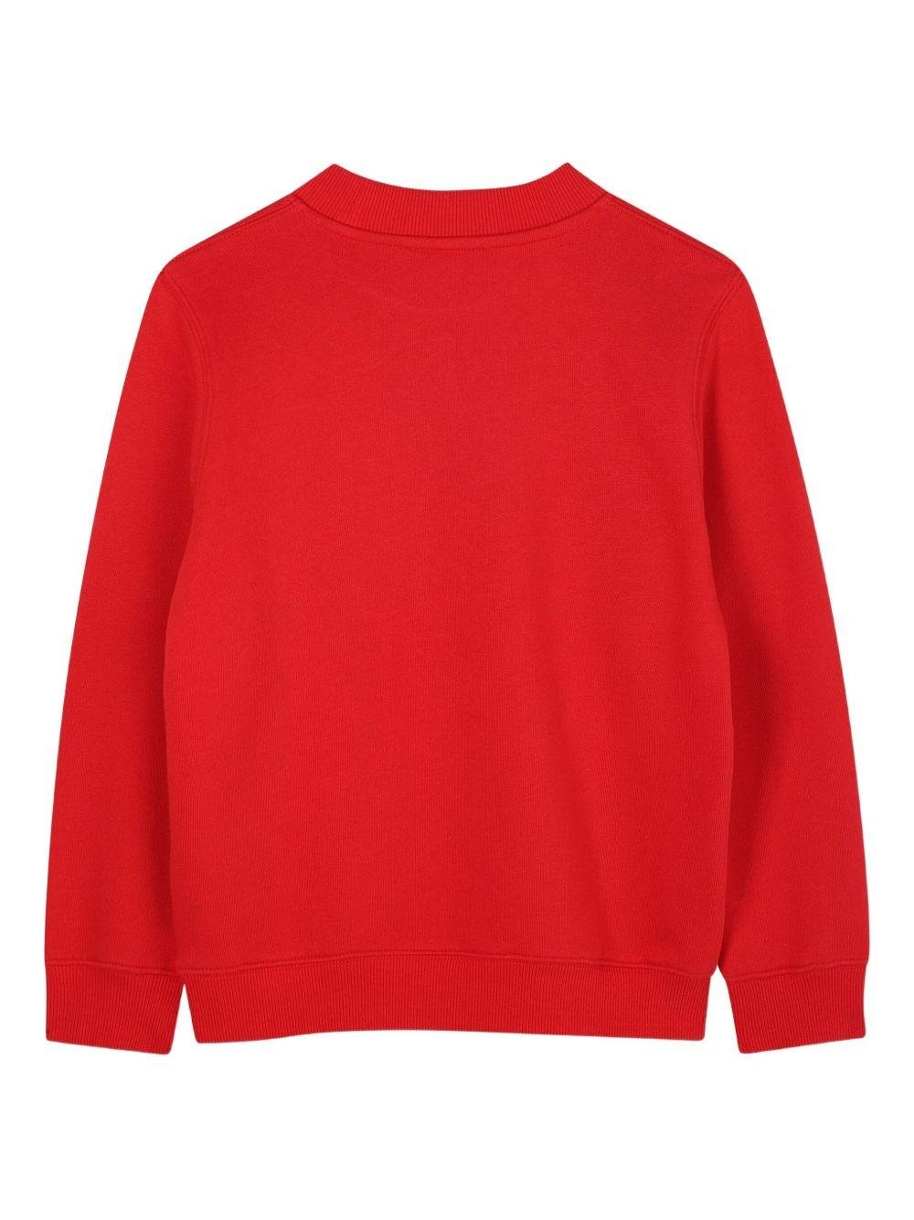 Felpa per bambino Kenzo Kids rossa con stampa con logo frontale - Rubino Kids