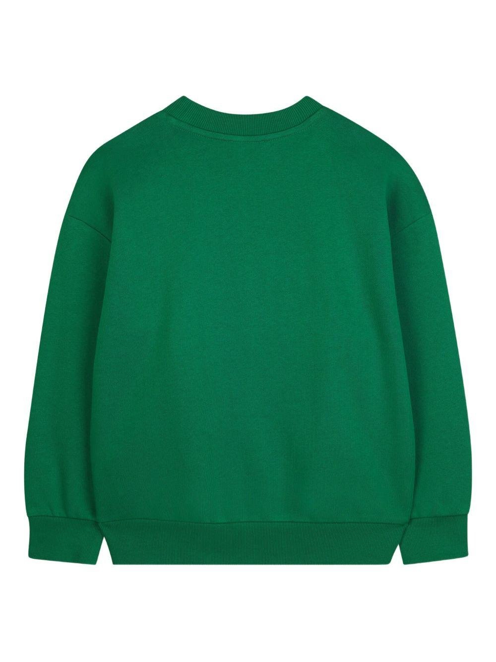 Felpa per bambino Kenzo Kids verde con grafica Tiger - Rubino Kids