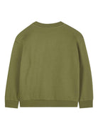 Felpa per bambino Kenzo Kids verde con motivo con ricamo - Rubino Kids