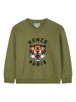 Kenzo Kids green sweatshirt with embroidered motif