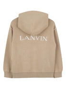 Felpa per bambino Lanvin Enfant beige con logo a lettere sul retro - Rubino Kids