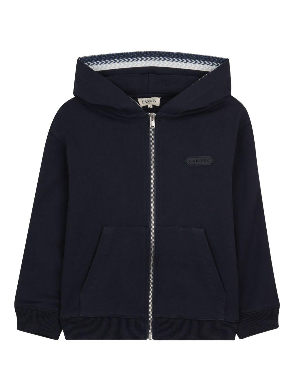 Felpa per bambino Lanvin Enfant blu navy con chiusura con zip - Rubino Kids