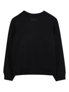 Felpa per bambino Lanvin Enfant nera con logo floccato - Rubino Kids