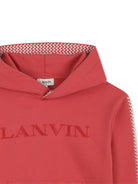 Felpa per bambino Lanvin Enfant rosso mattone con cappuccio - Rubino Kids