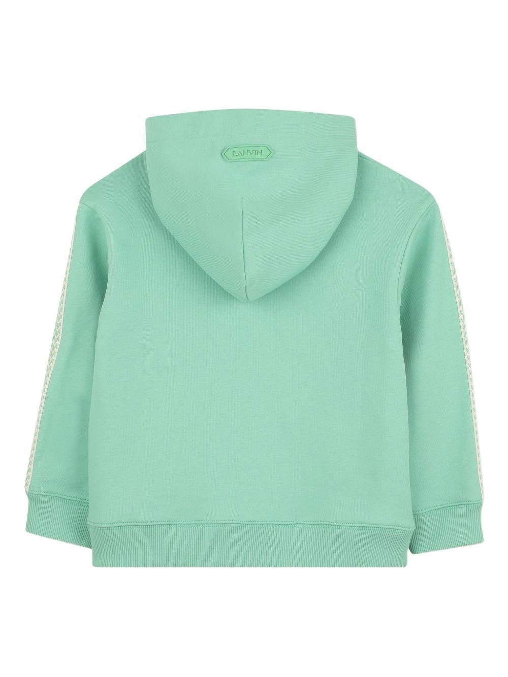 Felpa per bambino Lanvin Enfant verde con cappuccio - Rubino Kids