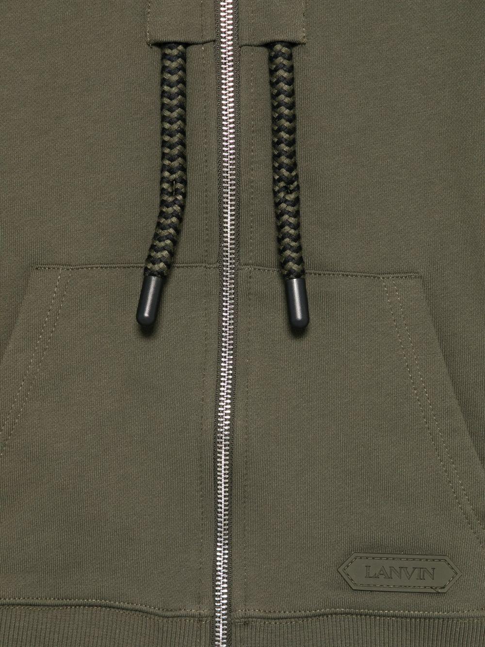 Felpa per bambino Lanvin Enfant verde con logo ricamato - Rubino Kids