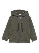 Felpa per bambino Lanvin Enfant verde con logo ricamato - Rubino Kids