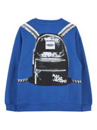 Felpa per bambino Marc Jacobs Kids blu con stampa grafica zaino - Rubino Kids